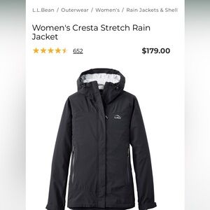 Like new worn once ll bean rain jacket